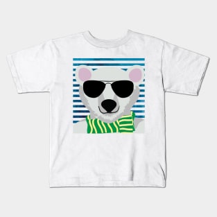 Cool white bear design Kids T-Shirt